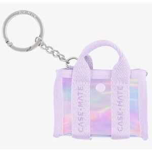 Case-Mate Tini Tote Charm Keychain Purple Clear Mini Bag Bow CM059420 NEW